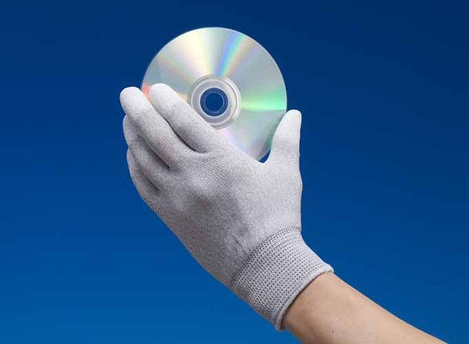 ESDプロテクトトップ手袋 グレー Sサイズ 1双