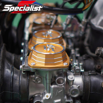 CBX400F CBX550F CBR400F キャブレタートップカバー SPロゴ アルミ削り出し 2個セット