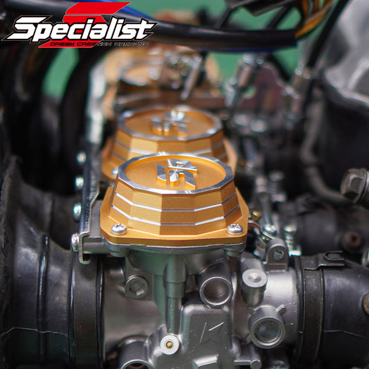 CBX400F CBX550F CBR400F キャブレタートップカバー SPロゴ アルミ削り出し 2個セット