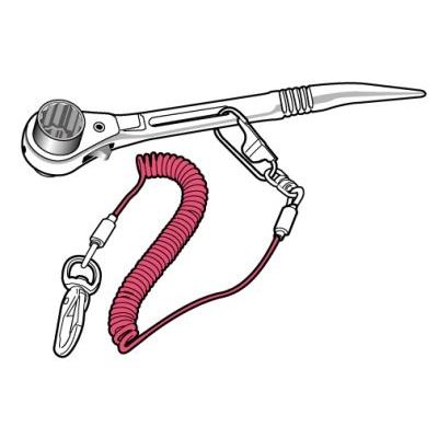 安全ロープ ステンレスワイヤー芯 ダイレクトキャッチフック付 1kg用 クリア