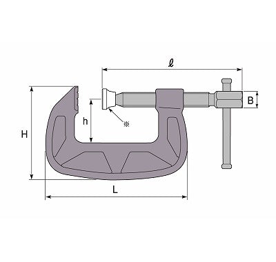 シャコ万力 口開き127mm バーコ型