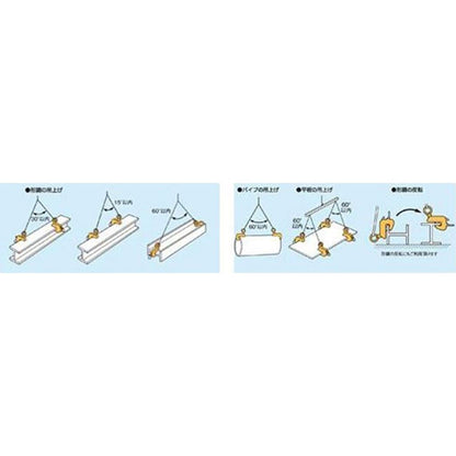 ヨコ吊クランプ ロックハンドル式 容量1トン クランプ範囲0～30mm