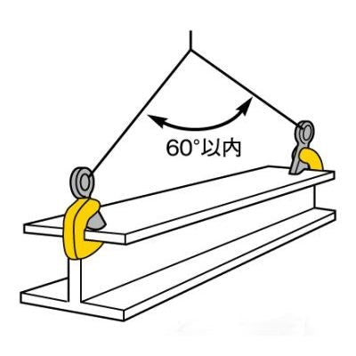 水平ヨコ吊クランプ 容量0.5トン クランプ範囲0～35mm