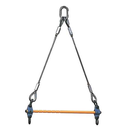 天秤 上部ワイヤロープ・リング付キャパ調整式 容量2トン スパン位置450～800mm