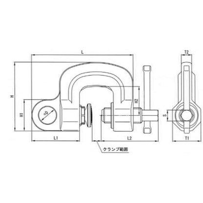 スクリューカムクランプ (J型)ツイストカム式 容量0.5トン