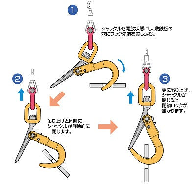 スーパーロックフック 容量2t スイベル付