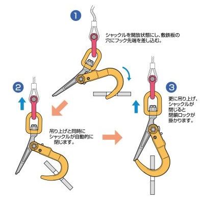 スーパーロックフック スイベル付 容量3トン