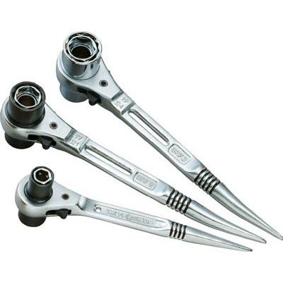 4サイズラチェットレンチ 六角対辺14×17mm/19×21mm ショートタイプ