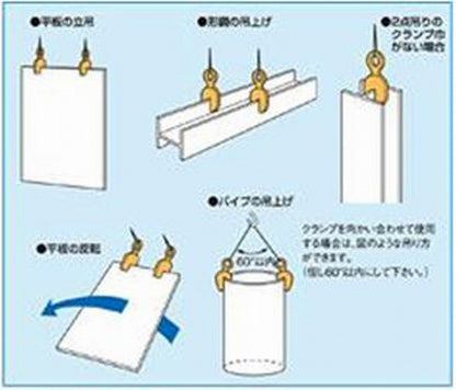 立吊クランプ 容量1.5t ロックハンドル式・自在シャックルタイプ