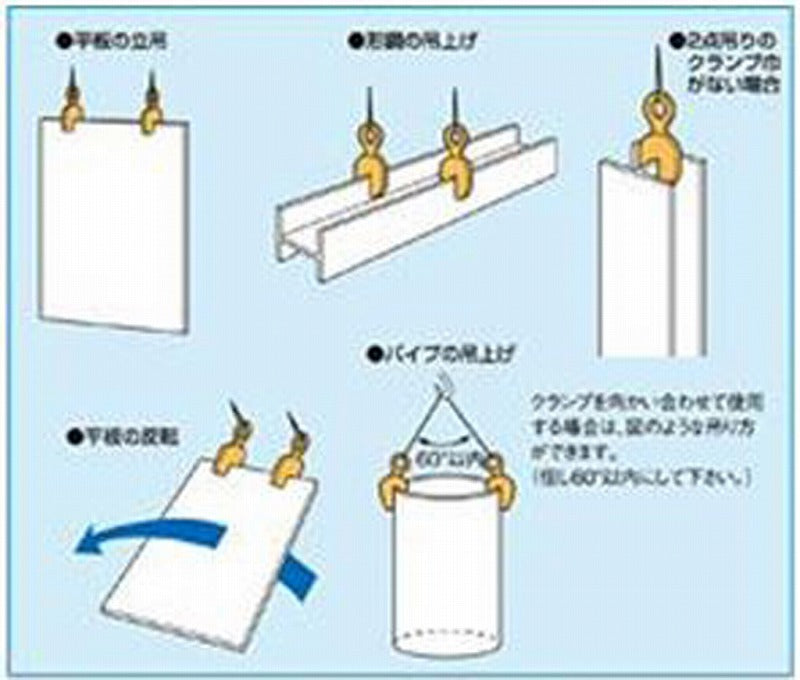 立吊クランプ 容量1t ロックハンドル式