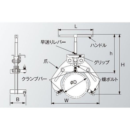 パイプ溶接用外面クランプ ブリッジ 呼び4～12B/外径Ф110～320mm