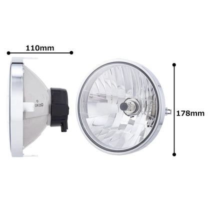 Multi-reflector Headlight, φ180 (7 inch), H4 12V 60/55W, Clear, 1 pc.