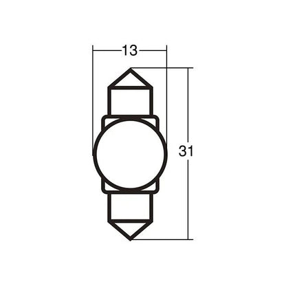 ハイパーLEDバルブ T10×31 12V 0.5W 6300K ホワイト 1個入
