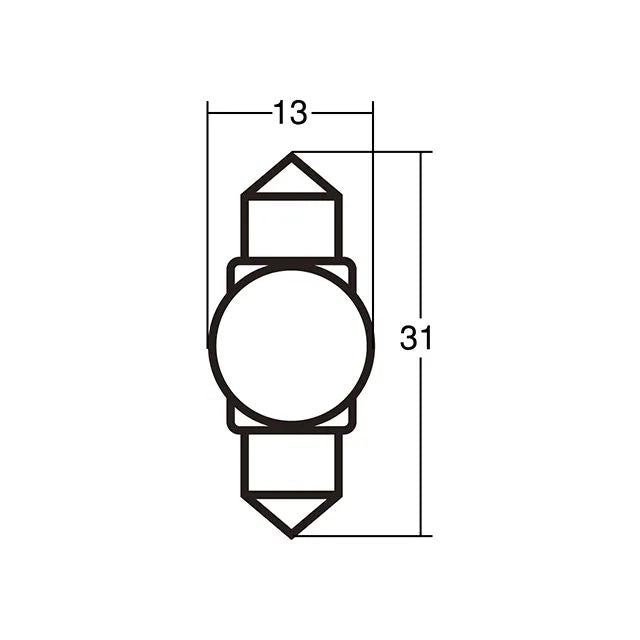 Hyper LED Bulb T10x31 12V 0.5W 7500K White, 1 pc.