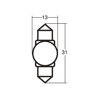 Hyper LED Bulb T10x31 12V 0.5W 7500K White, 1 pc.