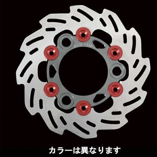 リア用 160mm ウェーブフローティングディスクローター シルバー/レッド エイプ100タイプD/XR50-100/NSF100