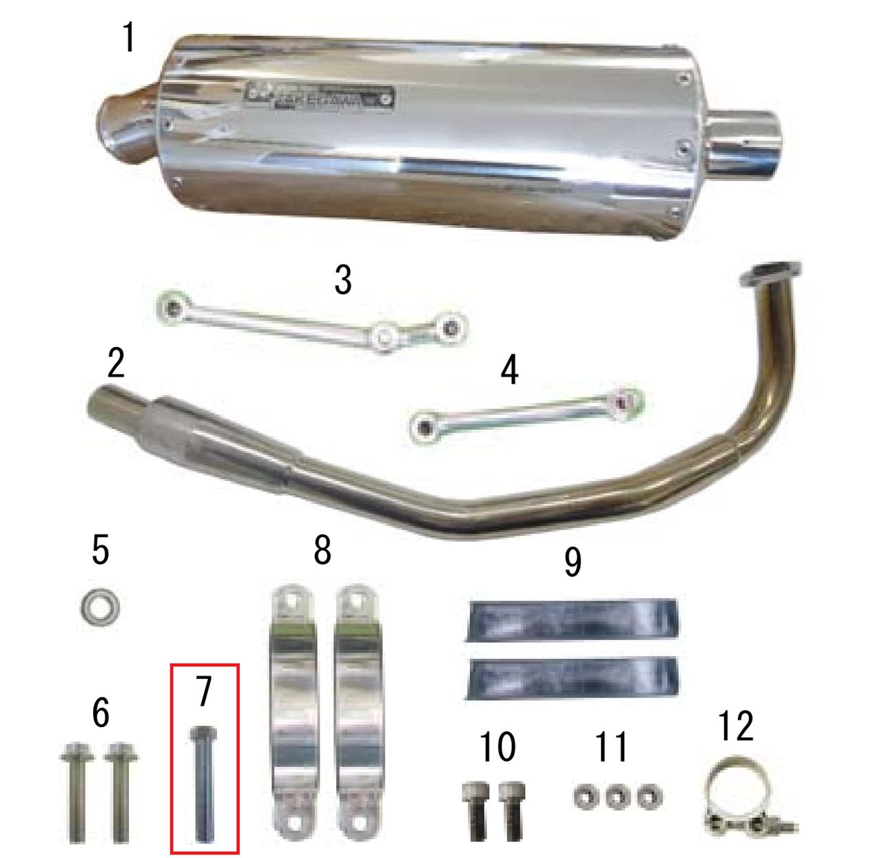 Hex head bolt 10x60 (3 pcs) Repair parts
