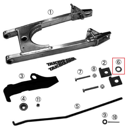 プレーンワッシャ 12.5mm(12.5X22X1.6t)(5枚入り） SWING-ARM 補修部品
