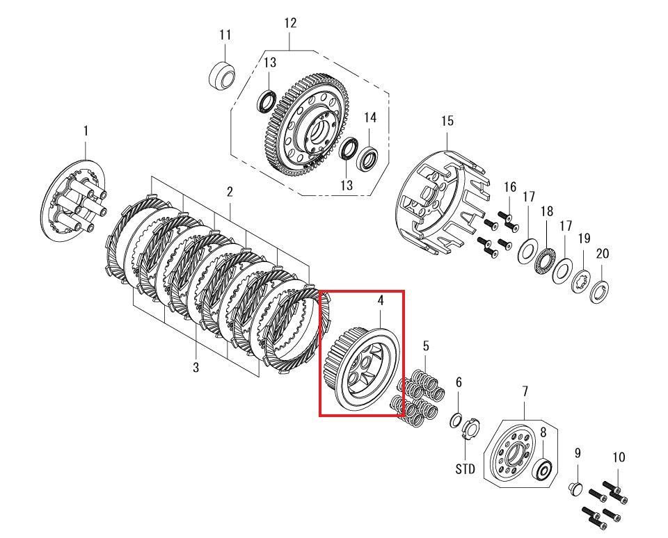 Clutch Center Standard Clutch Type R Wet