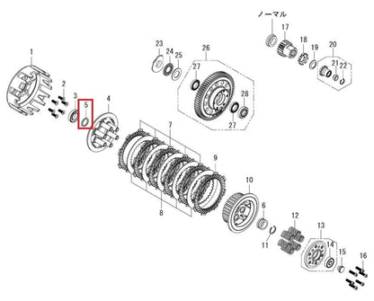 Clutch Spacer Wet 17x21.5x2.1mm