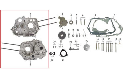 CRANKCASE ASSY. L/R SET for 88/106/106SCUT