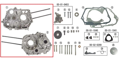Crankcase Assy, Left and Right Set for 124SCUT