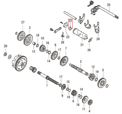 Pin, Gear Shift Drum, APE/DREAM50/CRF50F