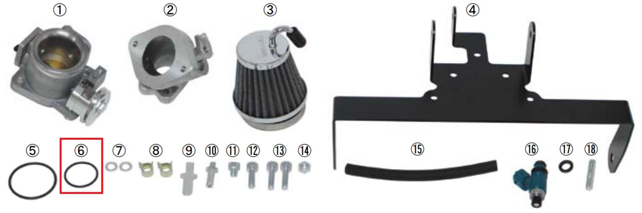 O-ring 29MM Z125 Big Throttle Body Kit