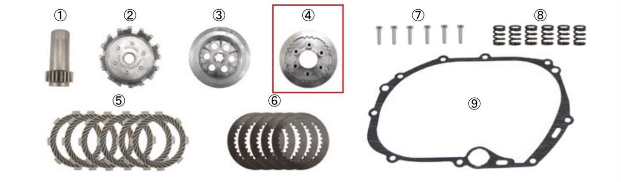 Clutch pressure plate for 6-plate clutch