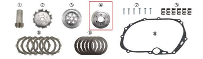 Clutch pressure plate for 6-plate clutch