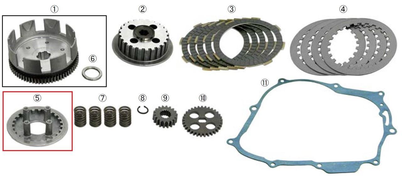 Clutch pressure plate for 5-disc wet clutch
