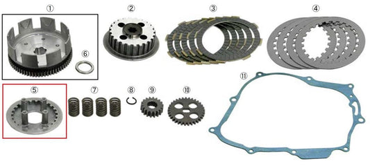 Clutch pressure plate for 5-disc wet clutch