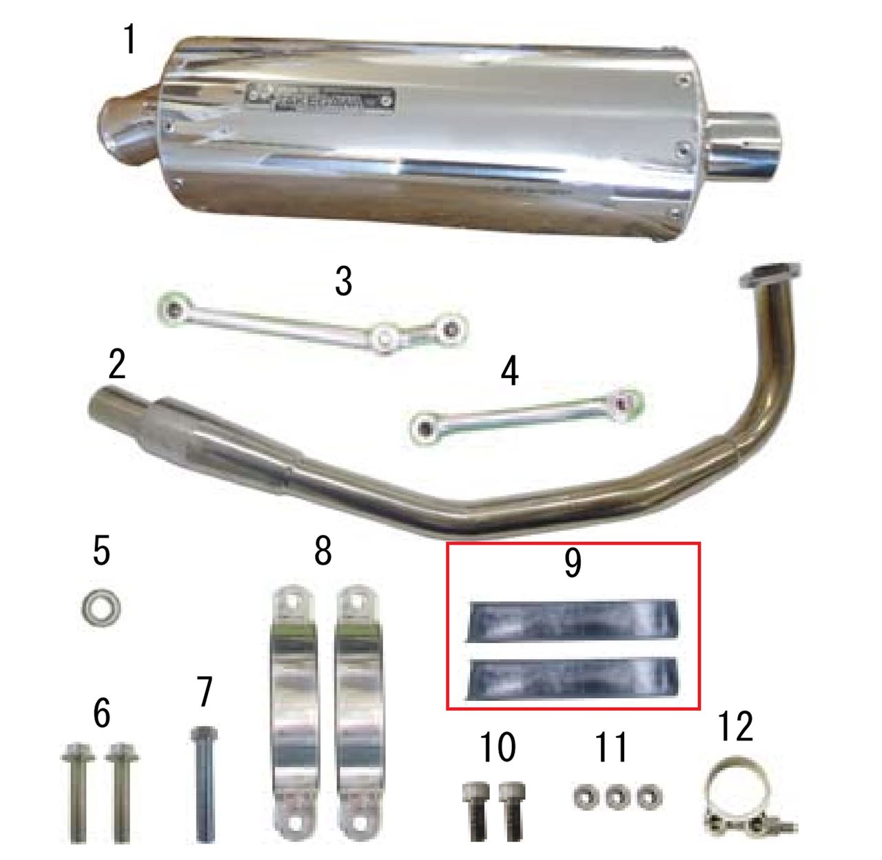 Silencer Band Rubber Set for Oval Silencer Separate Band