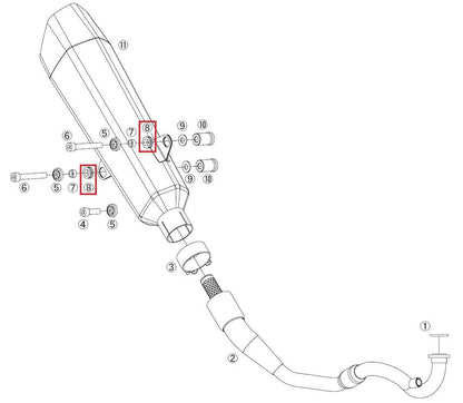 Grommet for Silencer Stay, 2 pieces