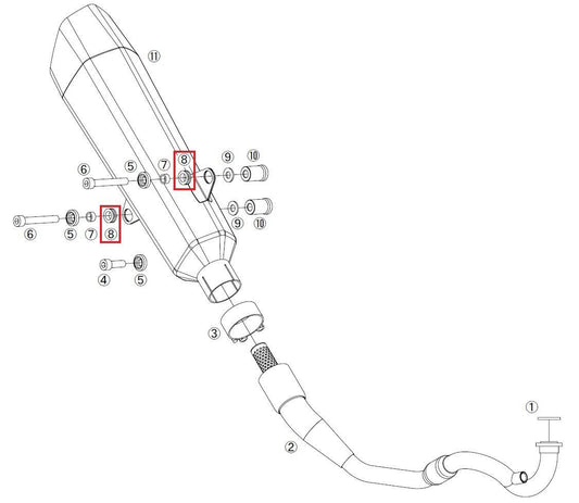 Grommet for Silencer Stay, 2 pieces