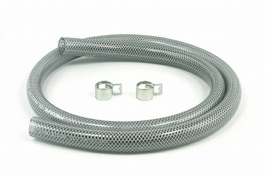 Braided Hose (12x17x1000/2 Hose Clips Included) Engine Repair Parts Clear Black