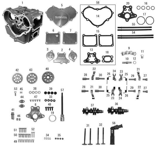 DESMO 4VALVE HEAD Kit (106cc: 25/20 cam)
