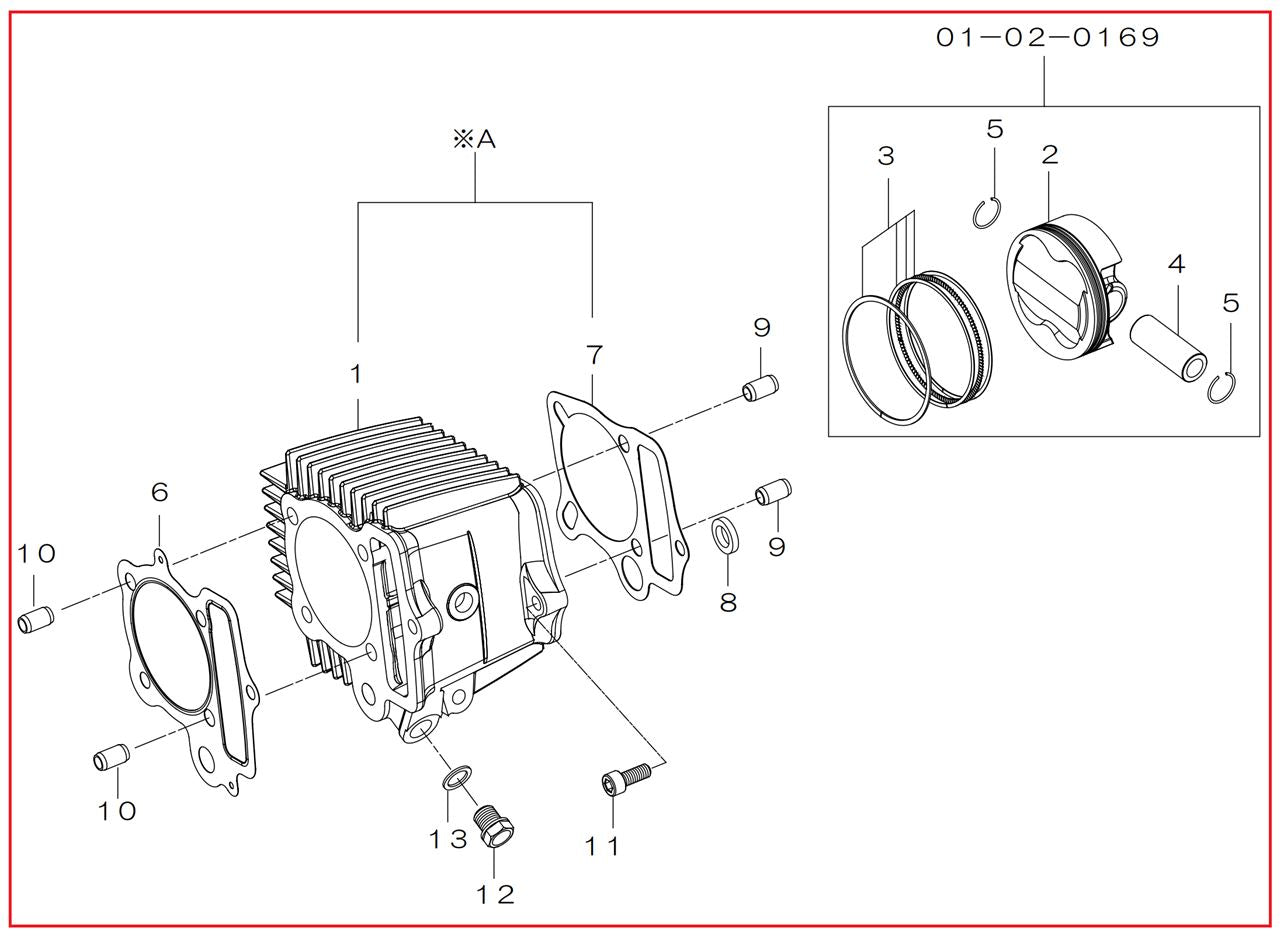 Cylinder Kit (DESMO/138cc) for Monkey Gorilla