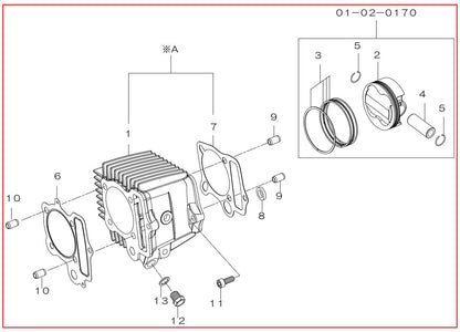 Cylinder Kit (DOHC/SCUT/138cc) Monkey Gorilla