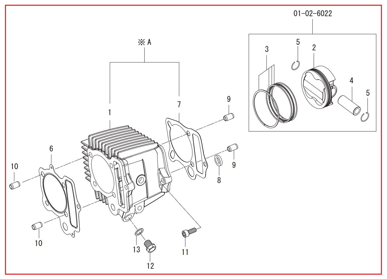Cylinder Kit (SCUT/138cc) 12V-Monkey (Superhead 4-Valve Head only)