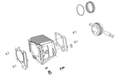 シリンダーキット 138cc スカットシリンダー 武川製スーパーヘッド＋Rシリンダーヘッド専用 モンキー/ゴリラ