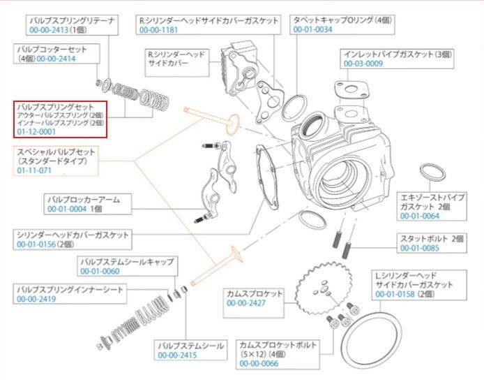 バルブスプリングセット (REGULAR HEAD)