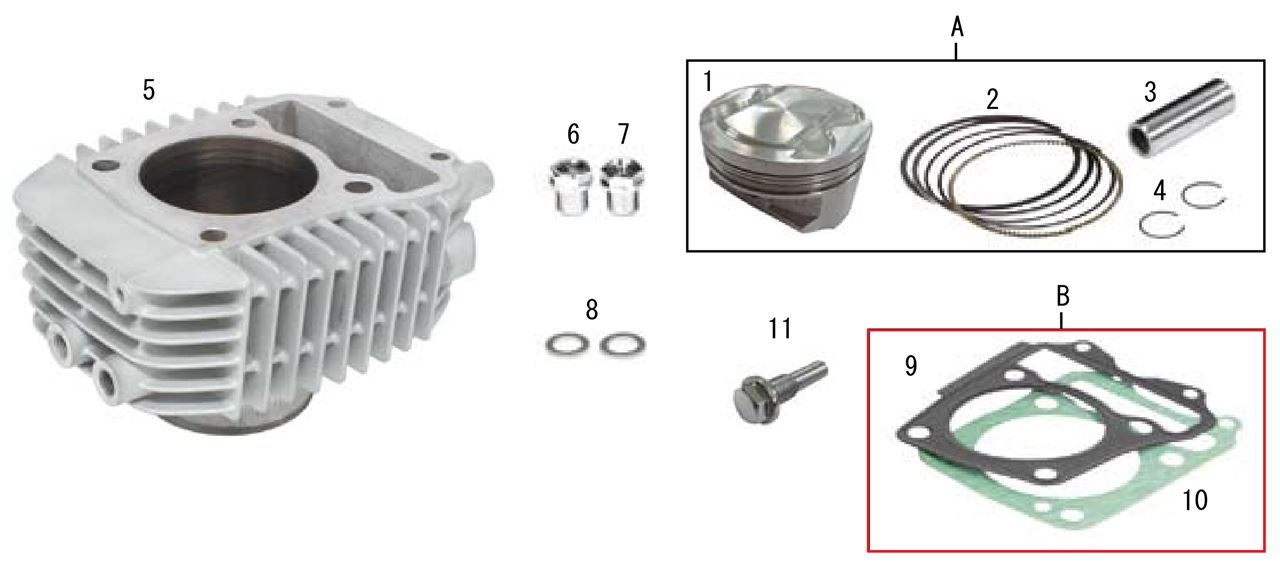 Gasket Set GROM 4-Valve φ63/181cc