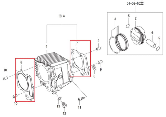 Gasket B-Set (DESMO/138cc) for Monkey/DESMO-138/SCUT