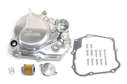 Aluminum die-cast clutch cover, buffed and clear-coated, Monkey, Gorilla, CRF50F/70F, XR50R/70R