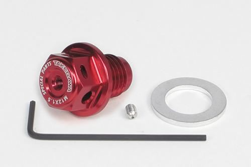 アルミドレンボルト ネオジウム磁石付 レッド M12×P1.5 汎用