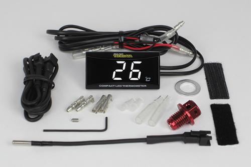 コンパクトLEDサーモメーター マグネット付きドレンボルトセット 汎用(DC12V車)