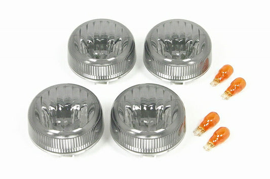 スモークウインカーレンズセット 4個入り1台分 カブ110 純正互換形状･12V10Wバルブ付き