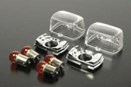Blaze Turn Signal Honda Square Type 2-Piece Set Clear Lens NSR, XR50M, Zoomer, etc. 10W, 15W included