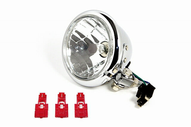 Multi-reflector Bates-style Headlight (4.5") Universal (12V-35/35W H4 type) 38mm hole, M10